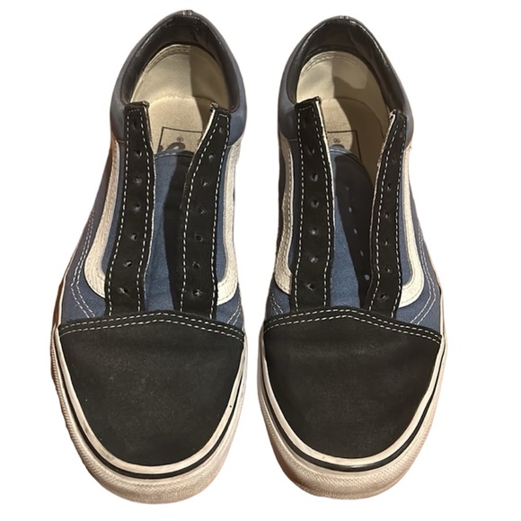 Old Skool Blue Black Canvas Vans - Picture 2 of 8